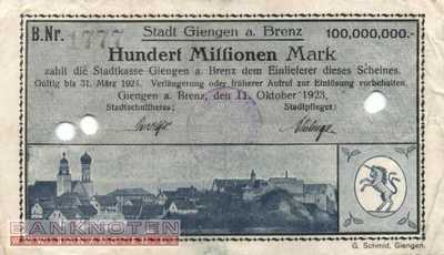 Giengen - 100 Millionen Mark (#I23_1784b-2_F)
