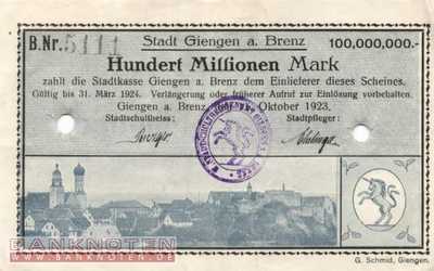 Giengen - 100 Million Mark (#I23_1784b-2_VF)