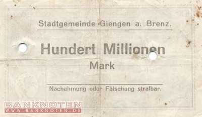 Giengen - 100 Millionen Mark (#I23_1784c-2_F)