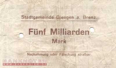 Giengen - 5 Billion Mark (#I23_1784g_F)