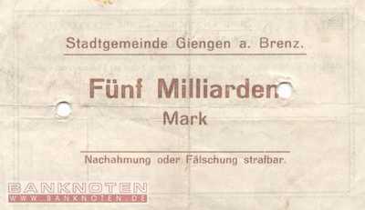 Giengen - 5 Billion Mark (#I23_1784g_VF)
