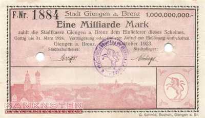 Giengen - 1 Billion Mark (#I23_1784i_VF)