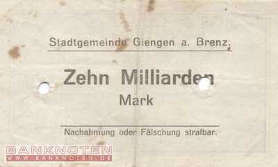 Giengen - 10 Billion Mark (#I23_1784q-1_VF)