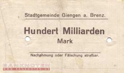 Giengen - 100 Milliarden Mark (#I23_1784y_VF)