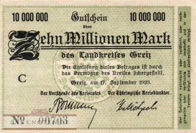 Greiz - 10 Million Mark (#I23_1896d-2_AU)