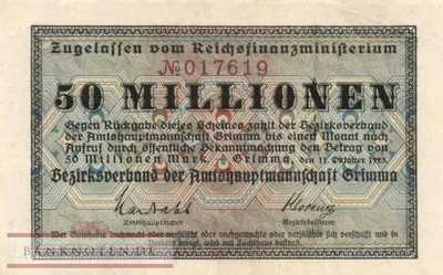 Grimma - 50 Millionen Mark (#I23_1916d-1_XF)