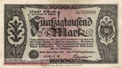 Köln - 50.000  Mark (#I23_2684c_VF)