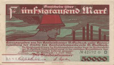 München Gladbach - 50.000  Mark (#I23_3681b_VF)