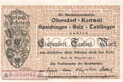 Oberndorf, Rottweil, Spaichingen, ... - 100.000  Mark (#I23_4042a-1_AU)