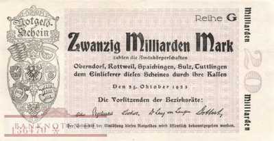 Oberndorf, Rottweil, Spaichingen, ... - 20 Billion Mark (#I23_4042f-1_AU)