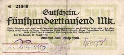 Bad Reichenhall - 500.000  Mark (#I23_4501a-1_F)