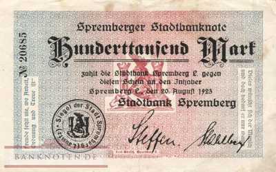 Spremberg - 100.000  Mark (#I23_4838n_VF)
