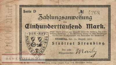 Straubing - 100.000  Mark (#I23_4904a-1_VG)