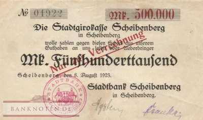 Scheibenberg - 500.000  Mark (#I23_4951b-3_VF)