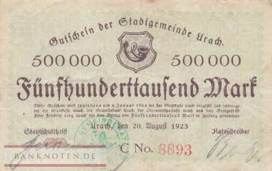 Urach - 500.000  Mark (#I23_5309b-1_VF)