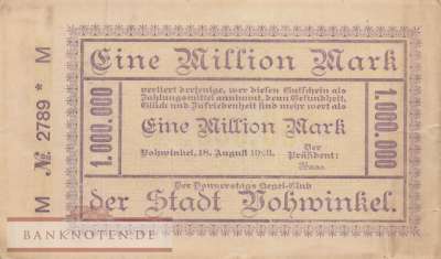 Vohwinkel - Kegel-Club - 1 Million Mark - wertlos (#I23_5358X3_VF)