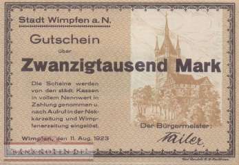 Wimpfen - 20.000  Mark (#I23_5642a-1_UNC)
