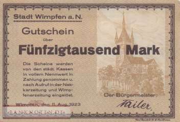 Wimpfen - 50.000  Mark (#I23_5642a-2_UNC)