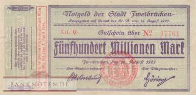 Zweibrücken - 500 Millionen Mark (#I23_5829r_XF)