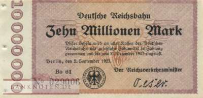 Reichsbahn Berlin - 10 Millionen Mark (#RB002_09a_VG)