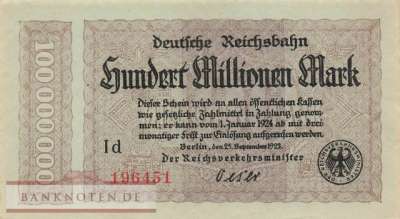 Reichsbahn Berlin - 100 Millionen Mark (#RB002_13e_AU)