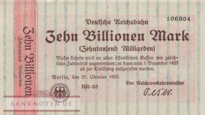 Reichsbahn Berlin - 10 Billionen Mark (#RB002_26a_UNC)