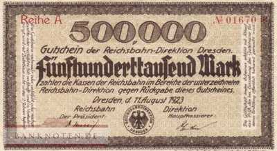 Reichsbahn Dresden - 500.000  Mark (#RB005_01_VF)