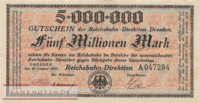 Reichsbahn Dresden - 5 Millionen  Mark (#RB005_07_AU)