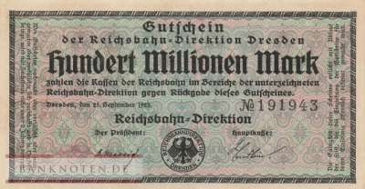 Reichsbahn Dresden - 100 Millionen Mark (#RB005_08_XF)