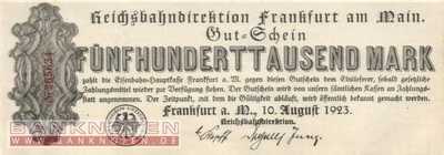 Reichsbahn Frankfurt - 500.000  Mark (#RB008_01_XF)