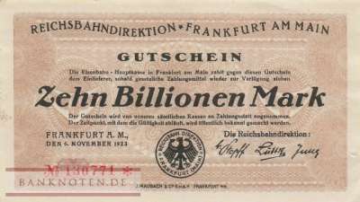Reichsbahn Frankfurt - 10 Billionen Mark (#RB008_21_AU)