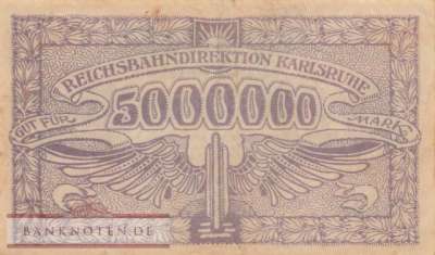 Reichsbahn Karlsruhe - 5 Millionen Mark (#RB012_03b_F)