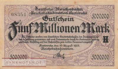 Reichsbahn Karlsruhe - 5 Millionen Mark (#RB012_03b_F)