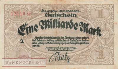 Reichsbahn Karlsruhe - 1 Milliarde Mark (#RB012_06a_F)