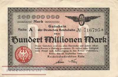 Reichsbahn Köln - 100 Millionen Mark (#RB013_10_VF)