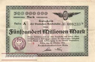 Reichsbahn Köln - 500 Millionen Mark (#RB013_11_VF)