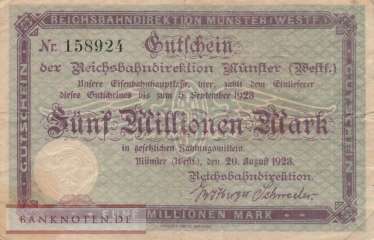 Reichsbahn Münster - 5 Millionen Mark (#RB018_06_F)