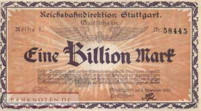 Reichsbahn Stuttgart - 1 Billion Mark (#RB021_11_UNC)