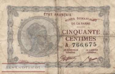 Saarland - 50  Centimes (#SAR-01_F)