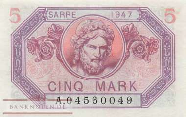 Saarland - 5  Mark (#SAR-10_UNC)