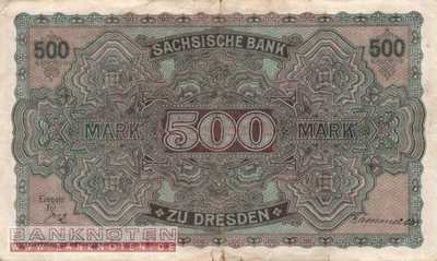 Sachsen - 500  Mark (#SAX10a_F)