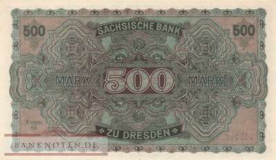 Sachsen - 500  Mark (#SAX10b_UNC)