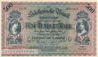 Sachsen - 500  Mark (#SAX10b_UNC)