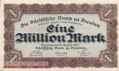 Sachsen - 1 Million  Mark (#SAX19f_VF)