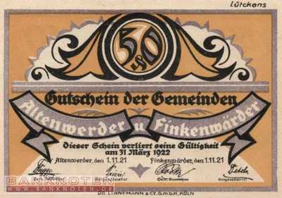 Altenwerder und Finkenwärder - 50  Pfennig (#SS0025_1b-4_UNC)