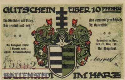 Ballenstedt - 10  Pfennig (#SS0061_4-1-2_UNC)