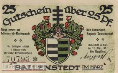 Ballenstedt - 25  Pfennig (#SS0061_4-2-3_UNC)