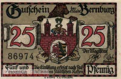 Bernburg - 25  Pfennig (#SS0095_2a-1_UNC)