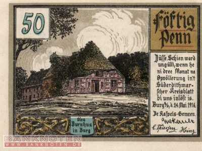 Burg in Süderdithmarschen - 50  Pfennig (#SS0208_1a-1_UNC)