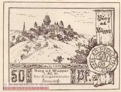 Burg an der Wupper - 50  Pfennig (#SS0209_1-2-1_AU)